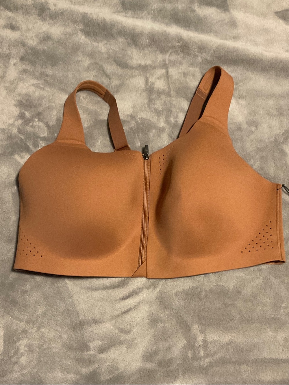 NWT 40DD VICTORIAS SECRET SPORT Front-Zip Comfort Wireless Bra in Tan ($55 MSRP)